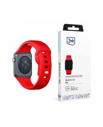 3mk pczerwonyection Pasek do Apple Watch - 3mk Silicone Watch Strap for Apple -38/40/41 mm Red nr 1