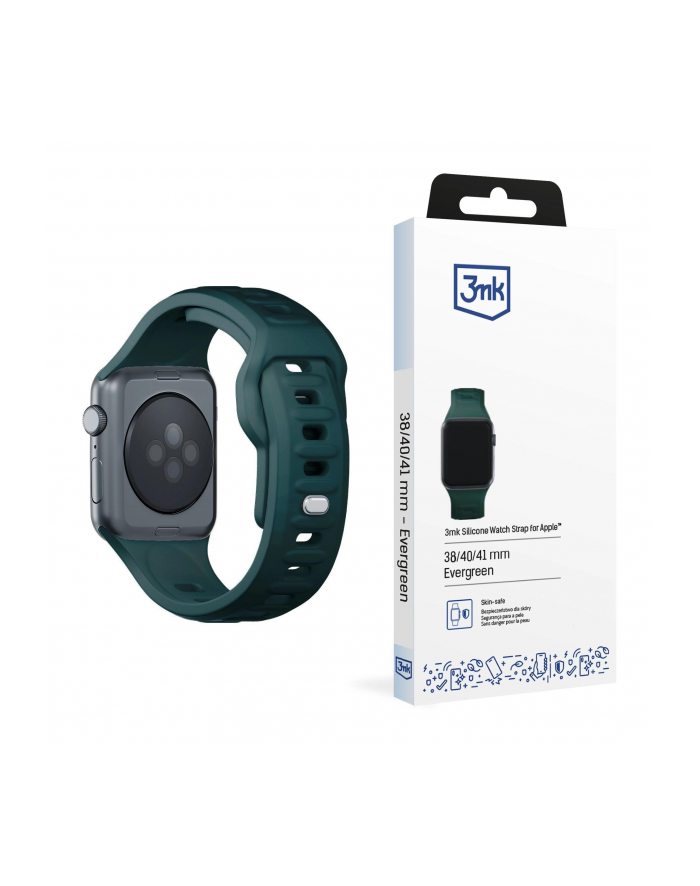 3mk pczerwonyection Pasek do Apple Watch - 3mk Silicone Watch Strap for Apple -38/40/41 mm Ciemna Zieleń główny