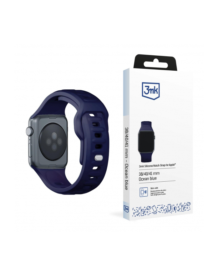 3mk pczerwonyection Pasek do Apple Watch - 3mk Silicone Watch Strap for Apple -38/40/41 mm OceanBlue główny