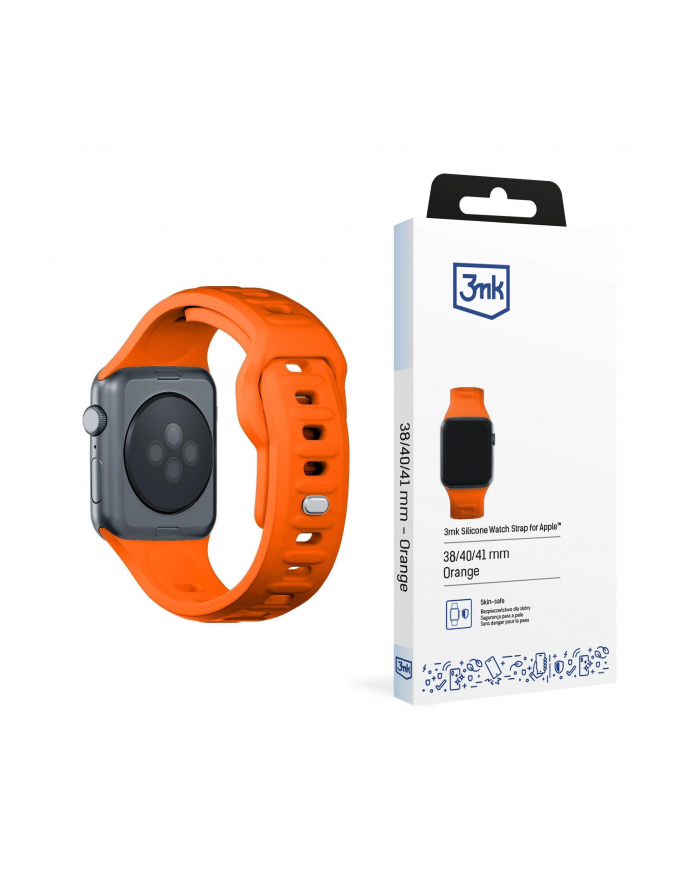 3mk pczerwonyection Pasek do Apple Watch - 3mk Silicone Watch Strap for Apple -38/40/41 mm Orange główny