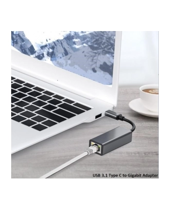 PREMIUMCORD  ADAPTER USB-C DO GIGABIT RJ45, USB 3.2 TYP C DO GNIAZDA RJ45, PRĘDKOŚĆ 10/100/1000 MBPS, KAT5/6, METALICZNA KONSTRUKCJA  () nr 2