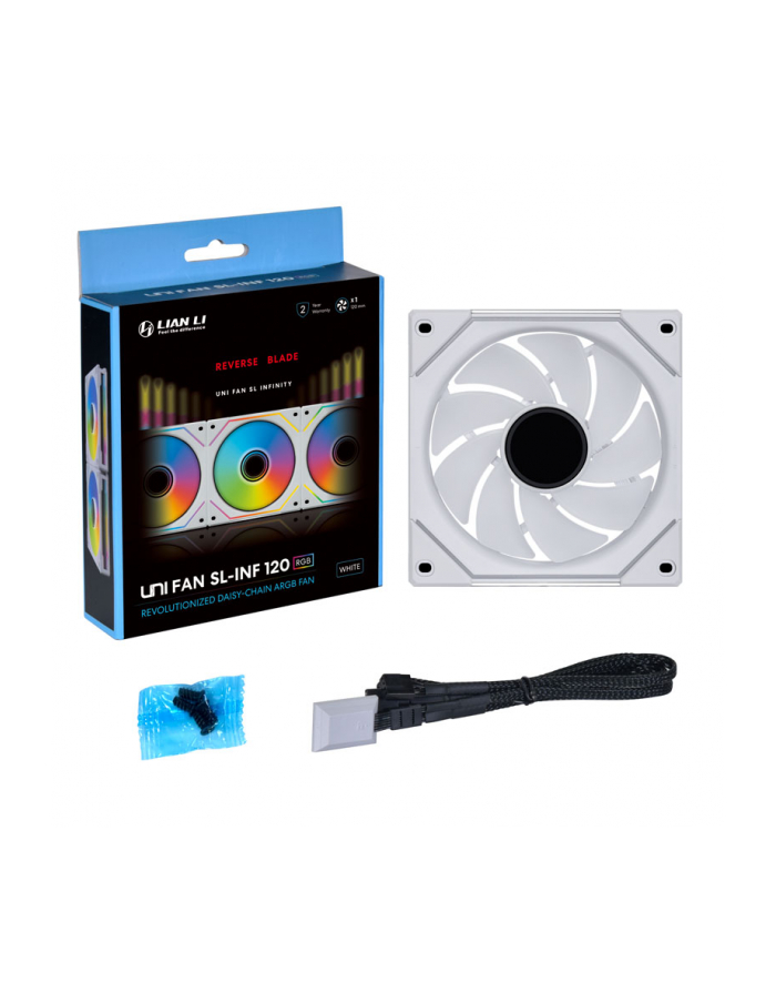 Wentylator Lian Li UNI FAN SL-INFINITY 120 ARGB Reverse Blade PWM 120mm biały główny