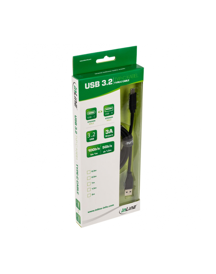 InLine USB A - USB C (M/M) 1m Czarny (35711) główny