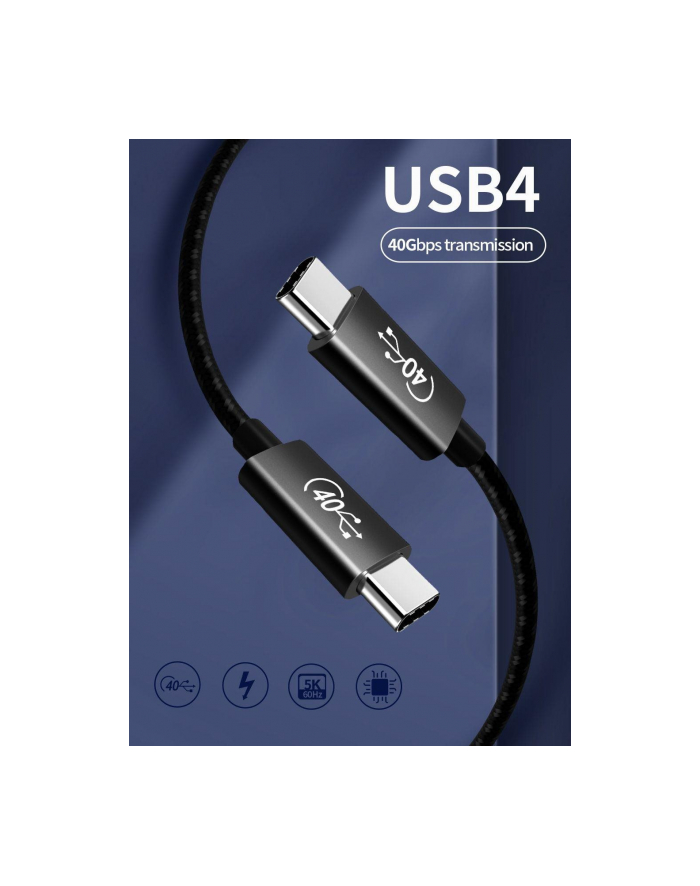 PREMIUMCORD  USB4™ KABEL TYPU C, THUNDERBOLT 3, 8K@60HZ, KABEL DO TRANSMISJI DANYCH ULTRASPEED DO 40 GBIT/S, WTYCZKA TYPU C, SZYBKIE ŁADOWANIE DO 5 A, główny