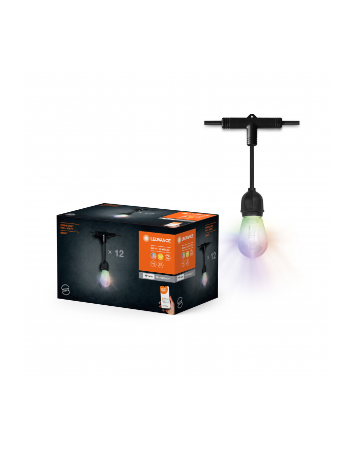 Ledvance Smart+ Stringlight Multicolor Łańcuch Lamp Zewnętrzny Czarny 4058075763906 główny