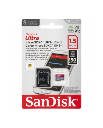 SanDisk UltramicroSDXC 1.5TB+SD AdapterUHS-ICard nr 1