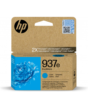 hp supplies ink HP INC Atrament HP 937e EvoMore Cyan Original Ink Cartri