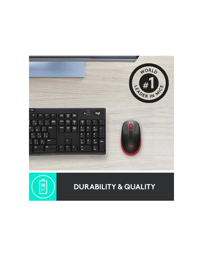 logitech M190 FULL-SIZE WIRELESS MOUSE/RED EMEA główny