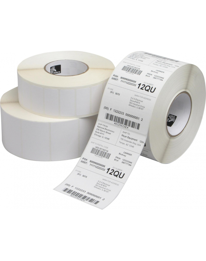 zebra Label, Paper, 102x203mm; Thermal Transfer, Z-Perform 1000T, Uncoated, Permanent Adhesive, 76mm Core główny