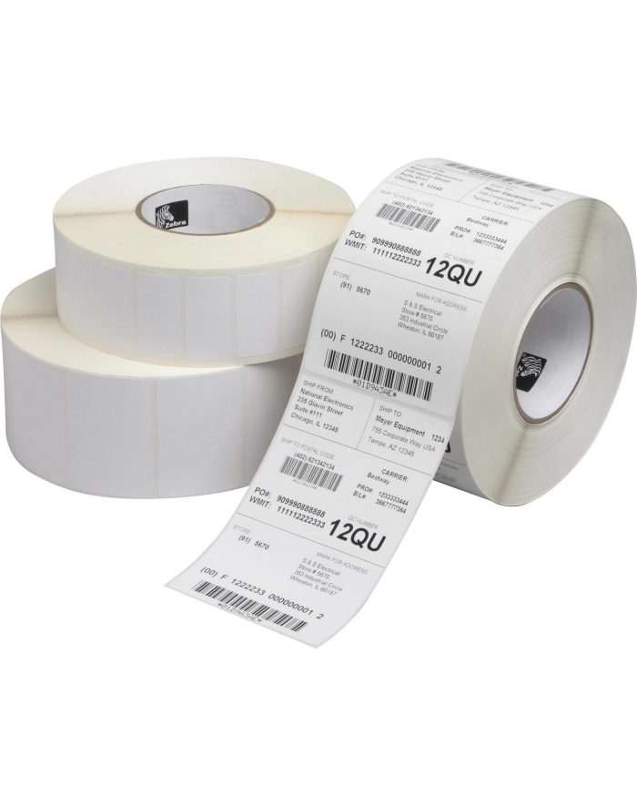 zebra Label, Paper, 100x100mm; Thermal Transfer, Z-Perform 1000T, Uncoated, Permanent Adhesive, 76mm Core główny