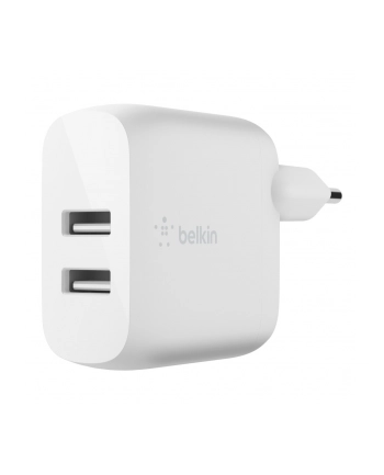 belkin DUAL USB-A CHARGER/W/LIGHTNING CABLE 1M 24W WHITE
