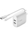 belkin DUAL USB-A CHARGER/W/LIGHTNING CABLE 1M 24W WHITE - nr 9