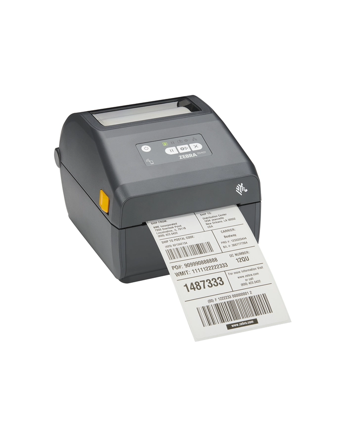 zebra Thermal Transfer Cartridge Printer ZD421; 300 dpi, USB, USB Host, Ethernet, BTLE5, (wersja europejska) and UK Cords, Swiss Font, EZPL główny