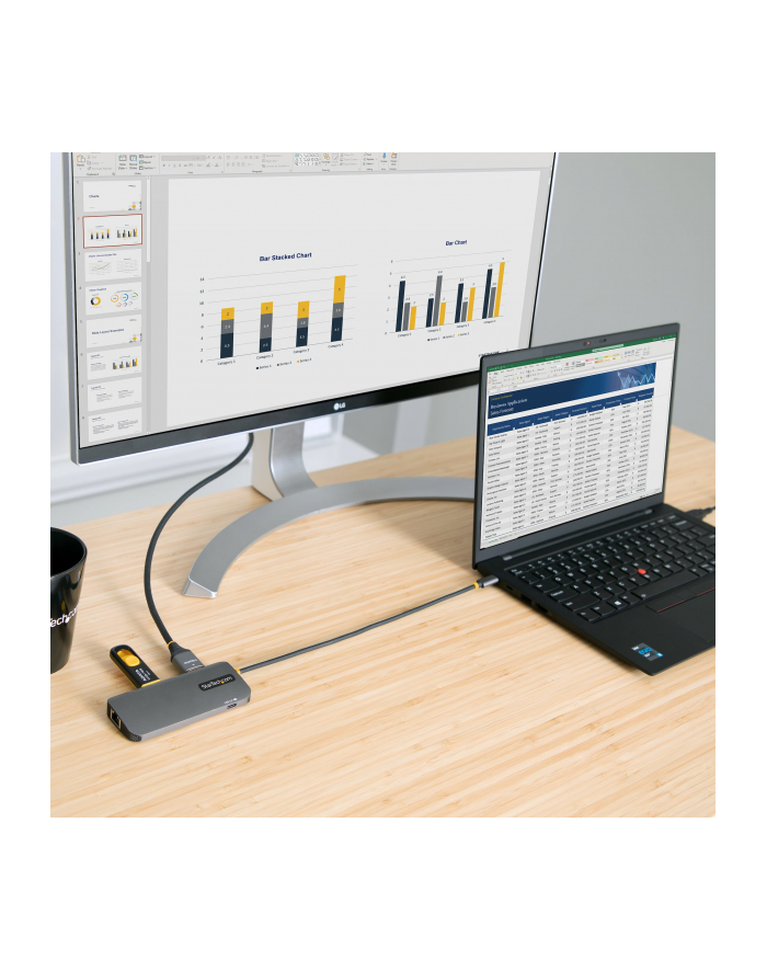 startech USBC MULTIPORT ADAPTER 4K 60HZ/HDMI VID-EO/5GBPS USB HUB/100W PD główny