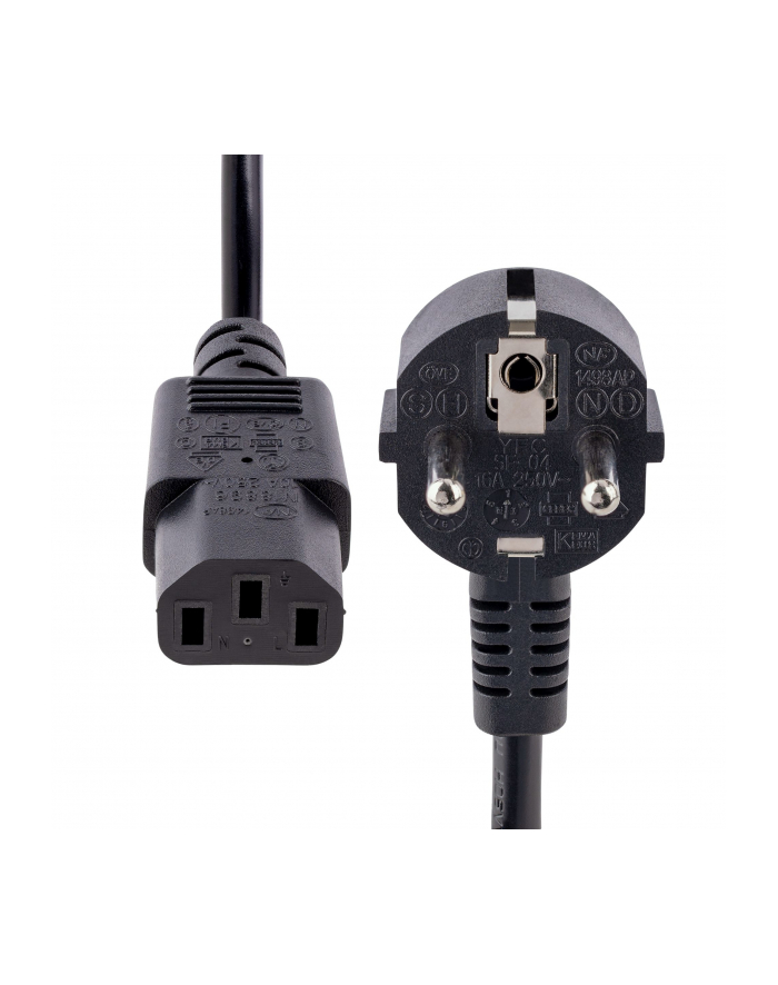 startech COMPUTER POWER CORD - 3FT (1M)/(wersja europejska) SCHUKO TO C13 18AWG główny