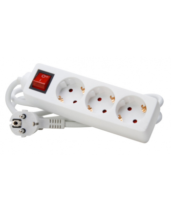 mcab SOCKET STRIP 3 PORT W/ SWITCH/PROTECTIVE CONTACT WHITE
