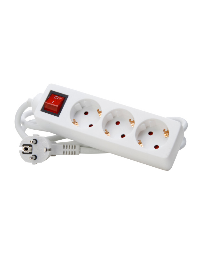 mcab SOCKET STRIP 3 PORT W/ SWITCH/PROTECTIVE CONTACT WHITE główny