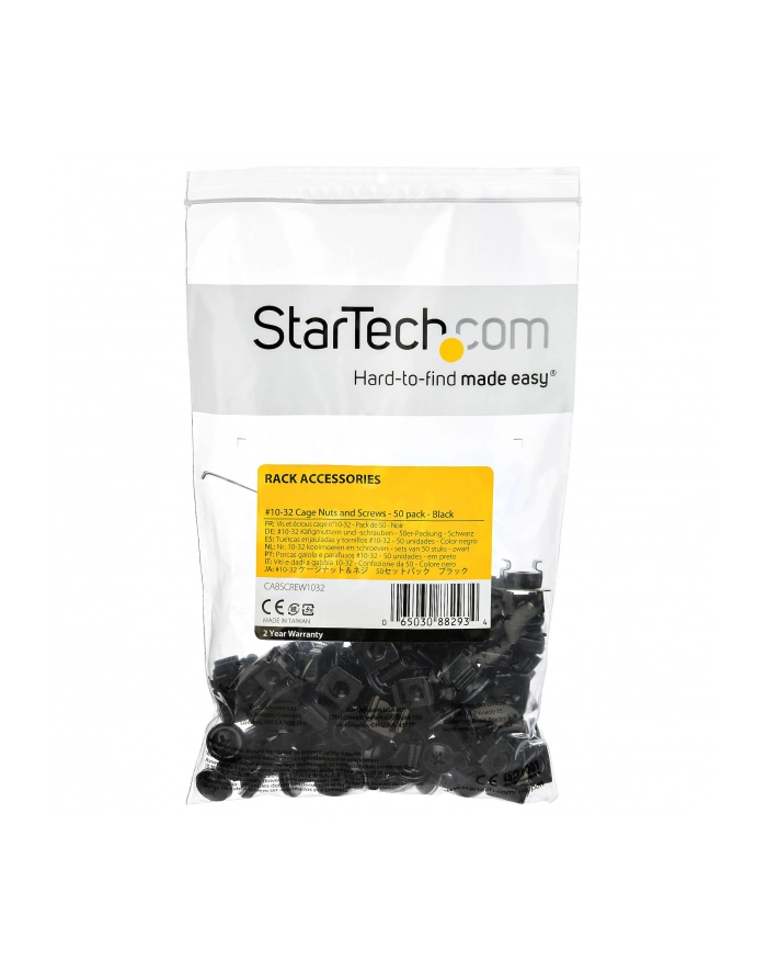 startech 10-32 RACK SCREWS AND NUTS/- 50 PACK - BLACK główny