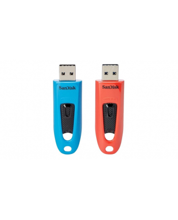 sandisk ULTRA 64GB USB 3.0 FLASH DRIVE/130MB/S READ TWIN PACK (BLUE AND