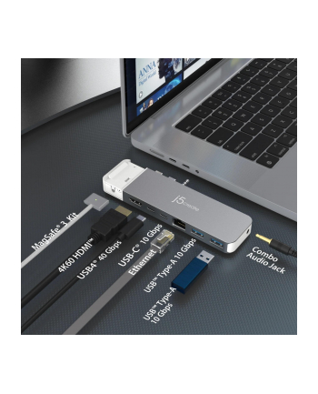 j5create 4K60 ELITE PRO USB4 HUB WITH/MAGSAFE KIT SPACE GREY/WHITE