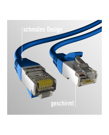 mcab CAT8.1 BLUE 5M PATCH CORD/RJ45 S/FTP LSZH 40GBIT CU LAN