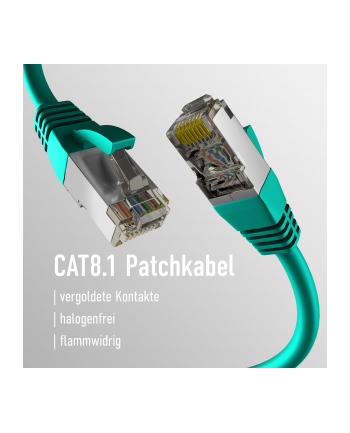 mcab CAT8.1 GREEN 5M PATCH CORD/RJ45 S/FTP LSZH 40GBIT CU LAN