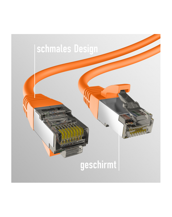 mcab CAT8.1 ORANGE 3M PATCH CORD/RJ45 S/FTP LSZH 40GBIT CU LAN główny