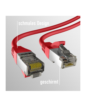 mcab CAT8.1 red 0.50m patch cord/RJ45 S/FTP LSZH 40Gbit CU LAN