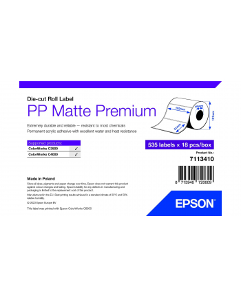 epson PP MATTE LABEL PREM DIE-CUT/ROLL 102X51MM 535 LABELS