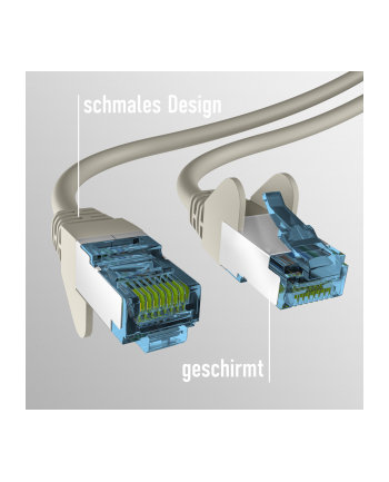mcab CAT7 GREY 0.5M RAW CABLE RJ45/S/FTP LSZH 10GBIT CU LAN DSL