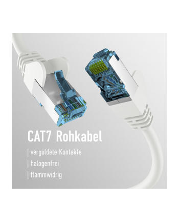 mcab CAT7 Kolor: BIAŁY 0.5m RAW cable RJ45/S/FTP LSZH 10Gbit CU LAN DSL