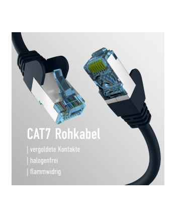 mcab CAT7 Kolor: CZARNY 0.25m RAW cable RJ45/S/FTP LSZH 10Gbit CU LAN DSL