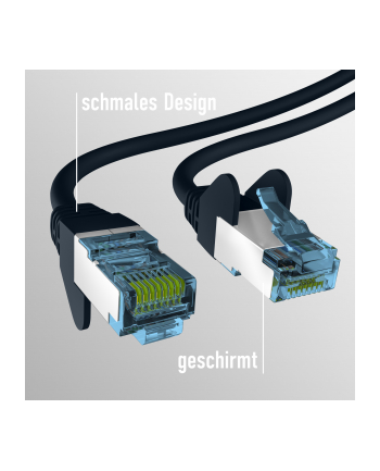 mcab CAT7 Kolor: CZARNY 3m RAW cable RJ45/S/FTP LSZH 10Gbit CU LAN DSL