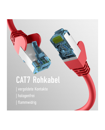 mcab CAT7 red 0.5m RAW cable RJ45/S/FTP LSZH 10Gbit CU LAN DSL