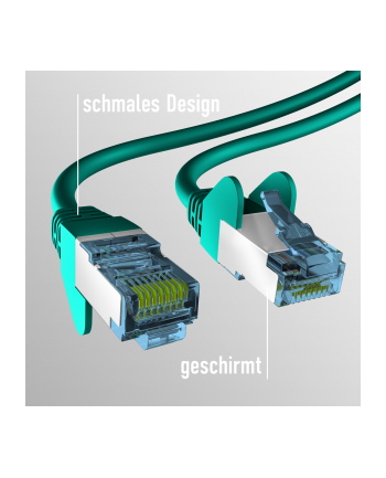 mcab CAT7 green 0.25m RAW cab RJ45/S/FTP LSZH 10Gbit CU LAN DSL