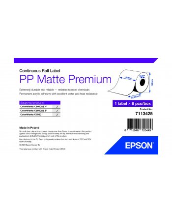 epson PP MATTE LABEL PREM CONTINUOUS/ROLL 102X55MM