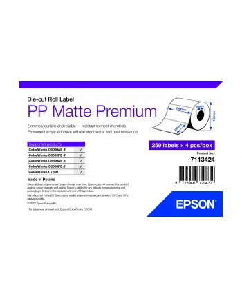 epson PP MATTE LABEL PREM DIE-CUT/ROLL 105X210MM 259 LABELS nr 1
