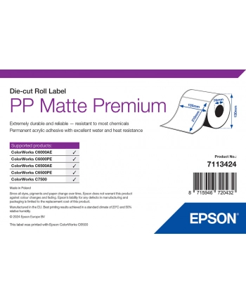 epson PP MATTE LABEL PREM DIE-CUT/ROLL 105X210MM 259 LABELS nr 2