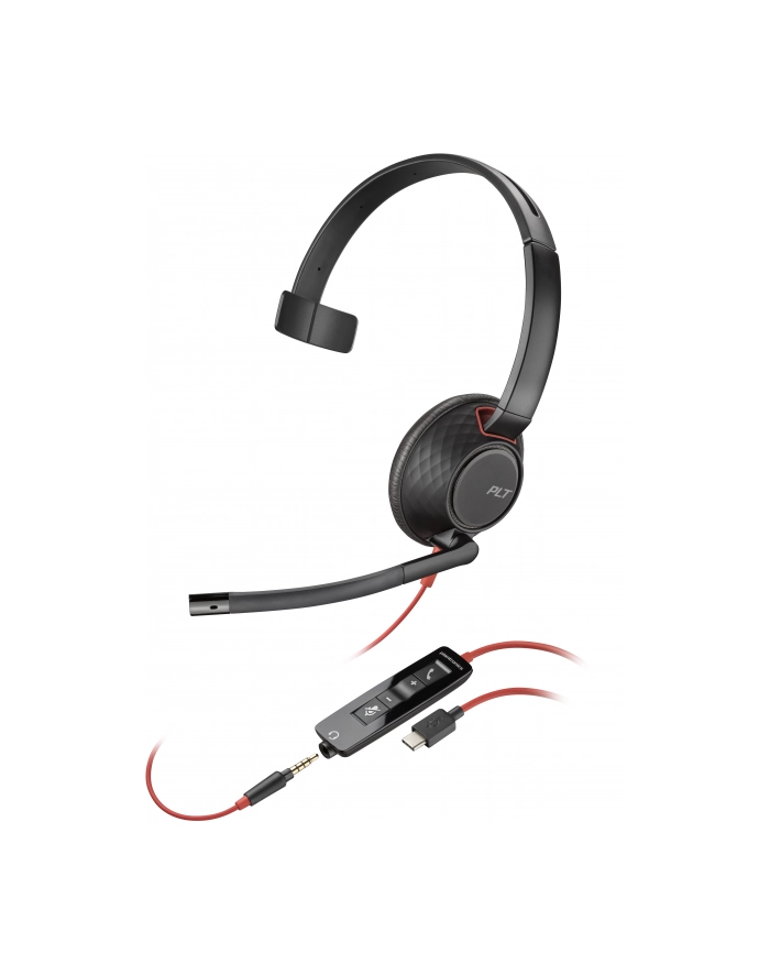 hp inc. Poly Blackwire 5210 Monaural USB-C Headset +3.5mm Plug +USB-C/A Adapter główny