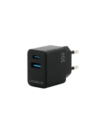 mobilis WALL CHARGER - 30W - 1 USB A +/1 USB C - GAN