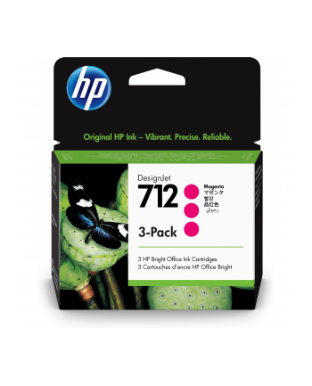 hp inc. HP 712 3-PACK 29-ML MAGENTA/D-ESIGNJET INK CARTRIDGE