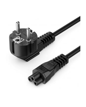 wortmann ag Kabel Netz 3 pol. SchuKo -'gt; Kleeblatt abgewinkelt  0.8m Kolor: CZARNY nr 1
