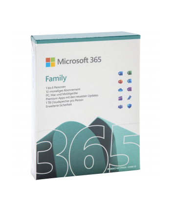 Microsoft 365 Family [D-E] 1Y Subscr.P10 Ehemals Office 365 Home