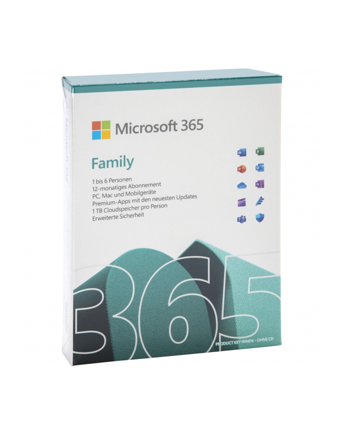 Microsoft 365 Family [D-E] 1Y Subscr.P10 Ehemals Office 365 Home główny