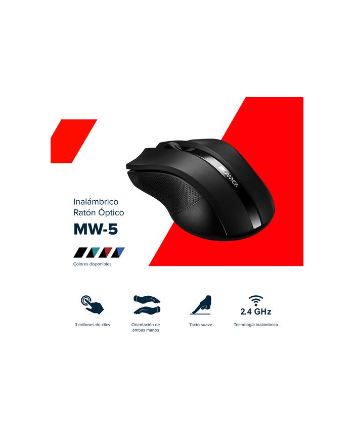 CANYON Mysz MW-01, Blue Led Sensor, 6 przycisków, bezprzewodowa, Niebiesko-Szara główny