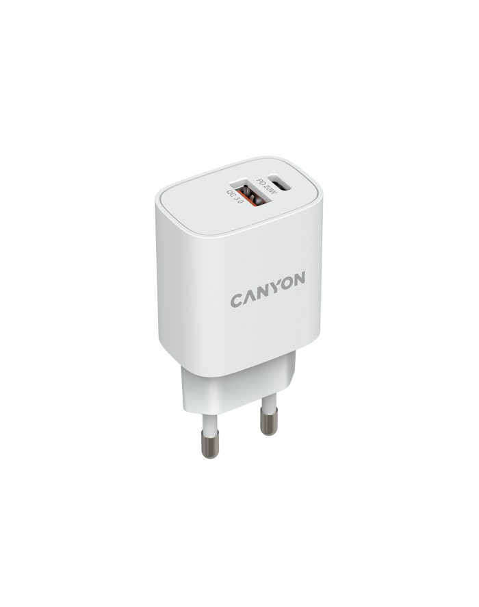 CANYON Ładowarka sieciowa  H-20-04 PD 20W QC 3.0 18W USB-A USB-C Biała główny