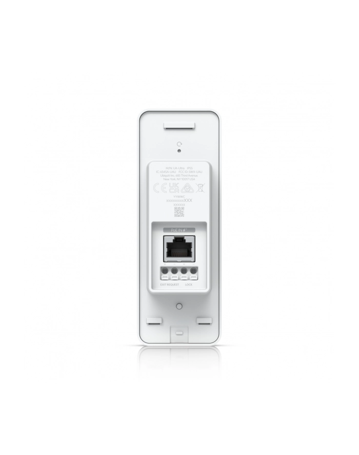 Ubiquiti Access Ultra Tamper-resistant access reader with a built-in hub for complete, single-door entry control from one device,  Lock terminal (12V/1A), Exit request input główny