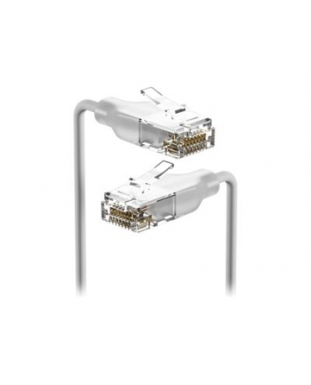 Ubiquiti UACC-Cable-Patch-EL-12M-W Nano-thin patch cable with 2.5 GbE support designed to show Etherlighting effects, translucent booted RJ45