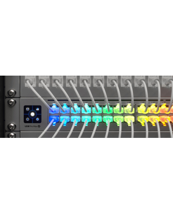 Ubiquiti UACC-Cable-Patch-EL-5M-W Nano-thin patch cable with 2.5 GbE support designed to show Etherlighting effects