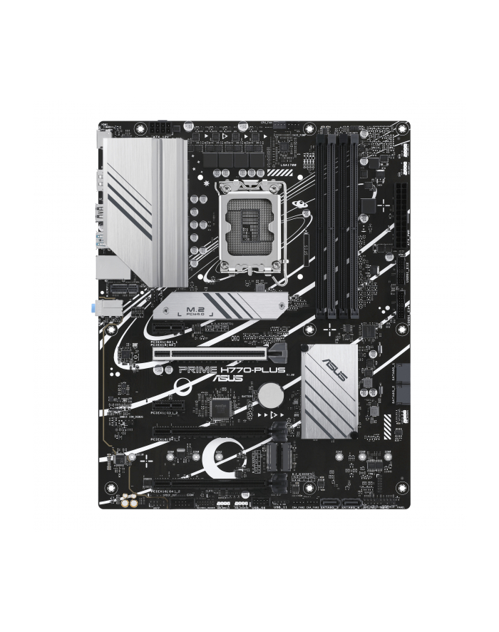 no name Asus PRIME H770-PLUS Processor family Intel Processor socket  LGA1700 DDR5 DIMM Memory slots 4 Supported hard disk drive interfaces SATA, M2 Number of SATA connectors 4 Chipset Intel H770 ATX główny